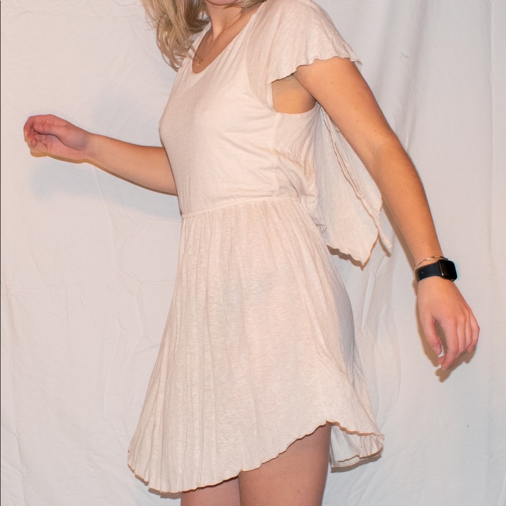 free people cream open back dress
